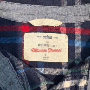 Navy & Red Plaid Flannel Vest